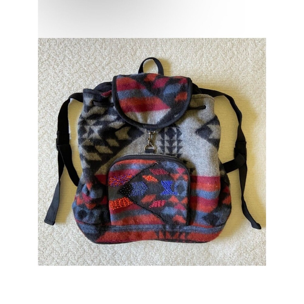 Wool Aztec Print Backpack